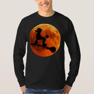 Camiseta Poodle Dog Silhouette Moon Halloween