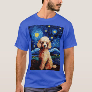 Camiseta Poodle Dog Starry Night Van Gogh Art Lover