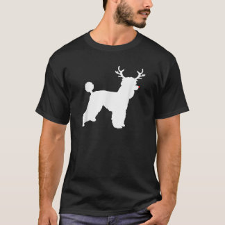 Camiseta Poodle Dogs Christmas Costume Reindeer Antlers 