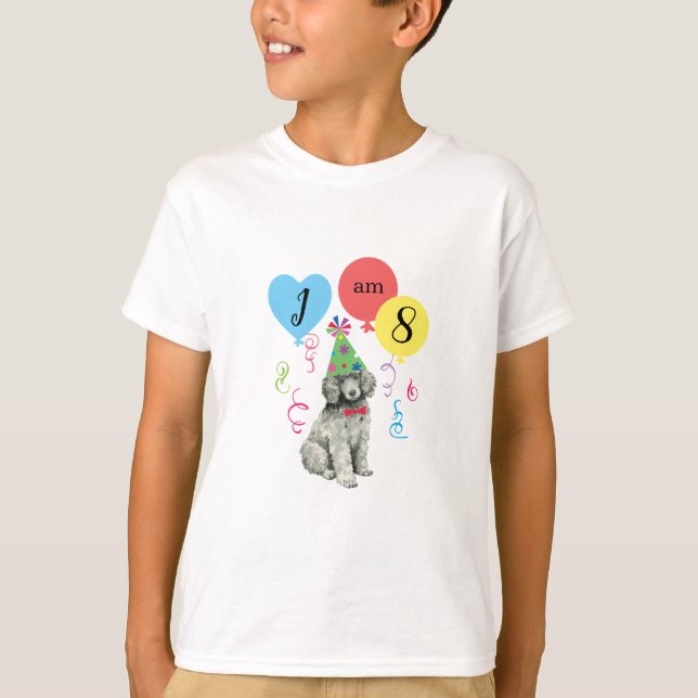 Camiseta Poodle dos Balões de festa de aniversário (Frente)
