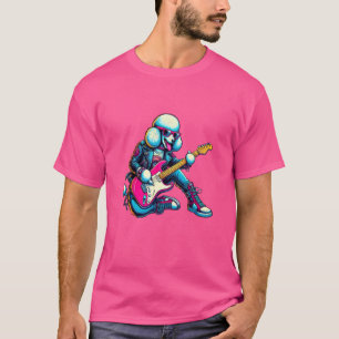 Camiseta Poodle Electric Guitar Funny Dog Rock Banda Música