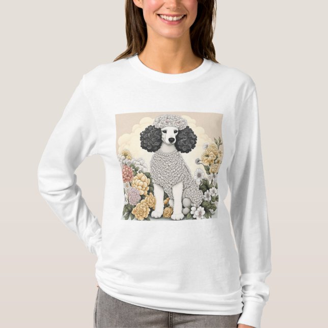 Camiseta Poodle em Flores Caprichosas  (Frente)