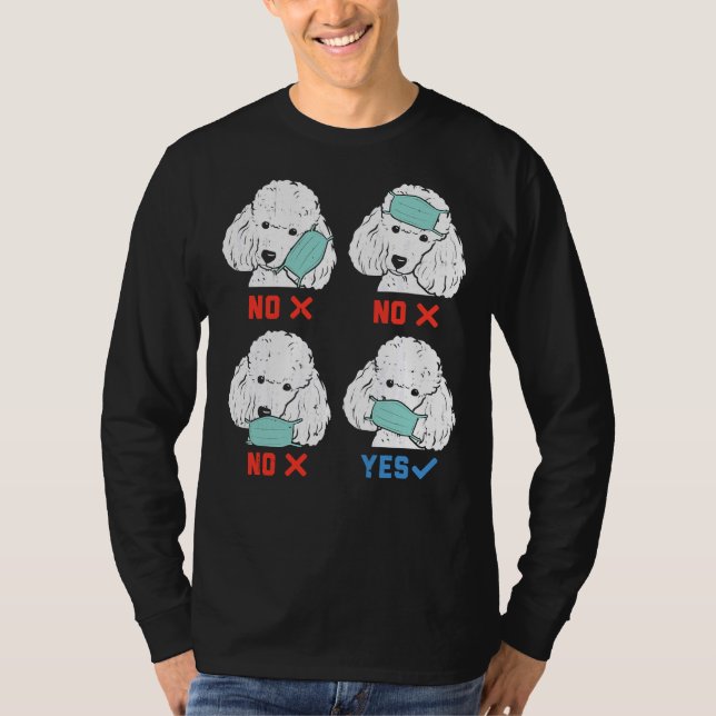 Camiseta Poodle Em Mask Engraçado Distanciamento Social (Frente)