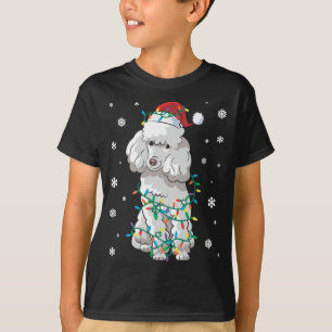 Camiseta Poodle Embalado Em Cão À Luz De Natal