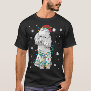 Camiseta Poodle Embalado Em Cão À Luz De Natal