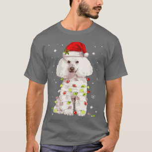 Camiseta Poodle Embalado Em Cão À Luz De Natal