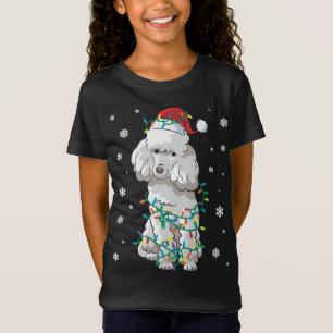 Camiseta Poodle Embalado Em Cão À Luz De Natal