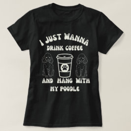 Camiseta Poodle Engraçado Amante de Café