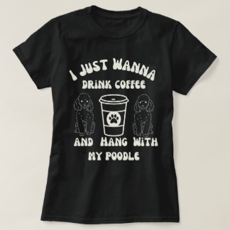 Camiseta Poodle Engraçado Amante de Café