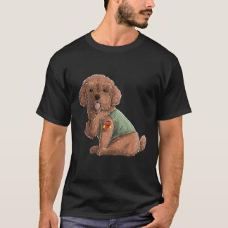 Camiseta Poodle Eu Amo Mãe Tatuagem Cachorro Engraçado Dia