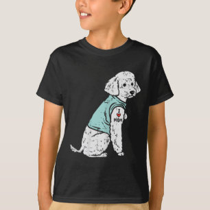 Camiseta Poodle Eu Amo Mamãe Tatto Cute Pet Dog Proprietári