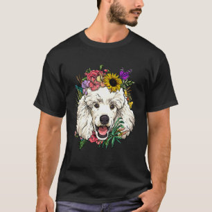 Camiseta Poodle Floral Planta Botânica Flor Cachorrinho Pet