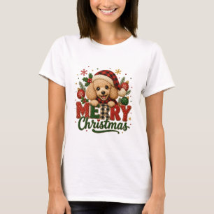 Camiseta Poodle Fofo Feliz Natal