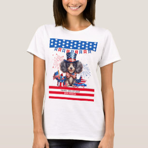 Camiseta Poodle Happy Dia 4 De Julho Dia Da Independência D