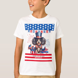 Camiseta Poodle Happy Dia 4 De Julho Dia Da Independência D