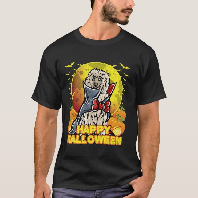 Camiseta Poodle Happy Halloween Vamire Long Sleeve (Frente)