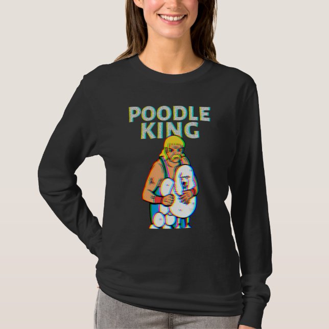 Camiseta Poodle King Mullet Time Business In Front Party In (Frente)