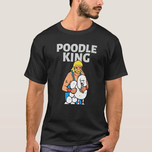Camiseta Poodle King Mullet Time Business Na Primeira Festa (Frente)