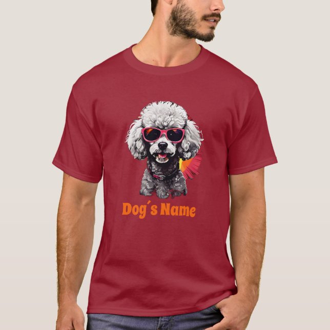 Camiseta Poodle legal com óculos de sol (Frente)