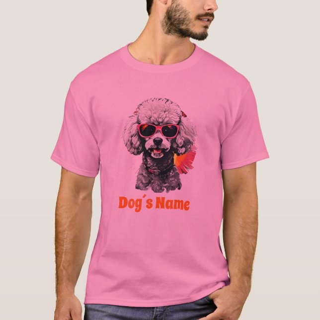 Camiseta Poodle legal com óculos de sol (Frente)