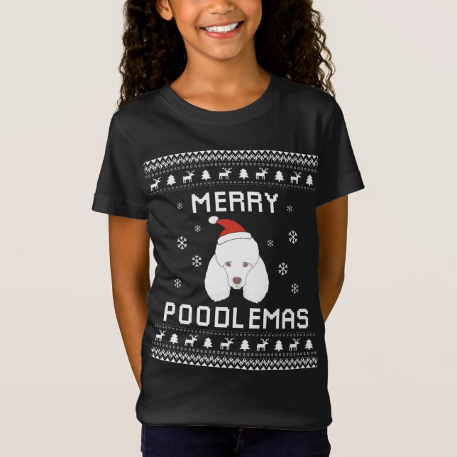 Camiseta Poodle Lover Natal Feio Xmas Poodle Dog Sweet (Frente)