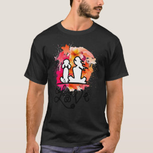 Camiseta Poodle Mãe E Poodle Amam Arte Colorida