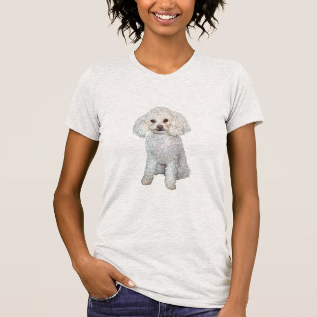 Camiseta Poodle - Mín ou brinquedo - Branco #2 (Frente)