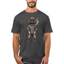 Poodle Miniatura, musculoso, tatuado, fisiculturis