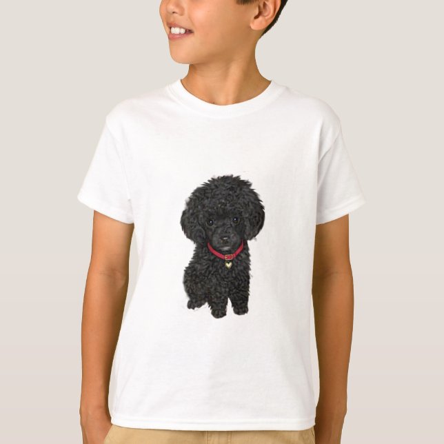 Camiseta Poodle Miniatura ou Brinquedo - Preto 1 (Frente)