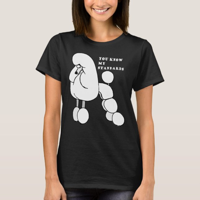 Camiseta Poodle Padrão Branco Especialmente Para Poodle Lov (Frente)