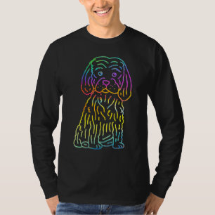Camiseta Poodle Psicodélico Retro Cão Puppy Cachorro Arco-Í
