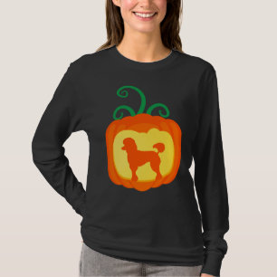 Camiseta Poodle Pumpkin Cão Lanterna Fumeira do Dia das Bru