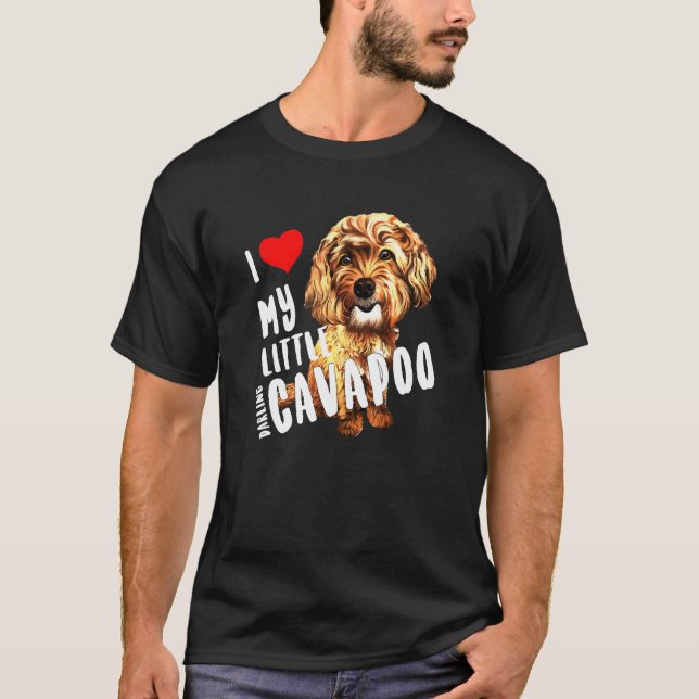 Camiseta Poodle Pup I Love My Little Querido Cavapoo (Frente)