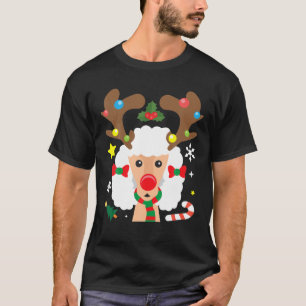 Camiseta Poodle Reindeer Engraçado Cachorro Bonito Mãe Pai 