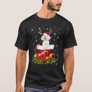 Camiseta Poodle Rena Fofa no Saco do Papai Noel Caixa Decor