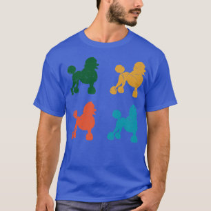 Camiseta Poodle Retro Cachorro Cachorro Caminhando Cachorro