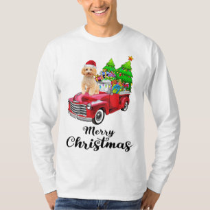 Camiseta Poodle Ride Red Truck Natal Pajama