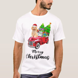 Camiseta Poodle Ride Red Truck Natal Pajama