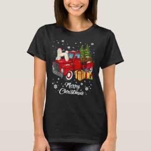 Camiseta Poodle Riding Red Truck Feliz Natal X Mas Feio