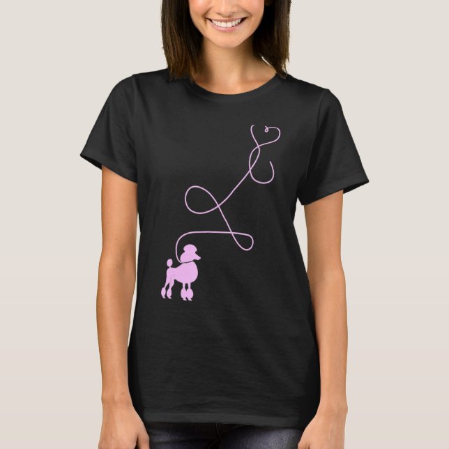 Camiseta Poodle rosa com 50 de Salto de meias de 1950 (Frente)