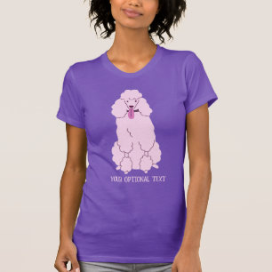Camiseta Poodle Rosa de Texto Personalizado