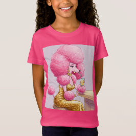 Camiseta Poodle rosa em um vestido noturno, por Natasha Us