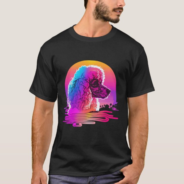 Camiseta Poodle s Retro Synthwave 80s Estética (Frente)