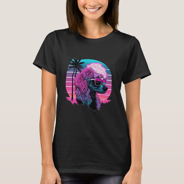 Camiseta Poodle s Synthwave Dreamland (Frente)