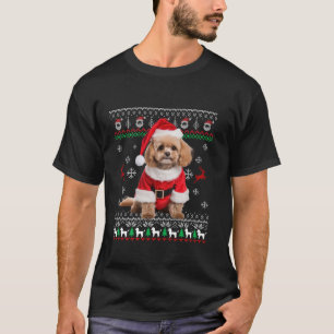 Camiseta Poodle Santa Hat de Natal Feia