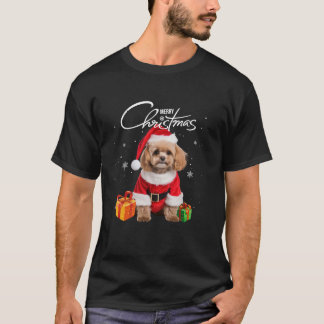 Camiseta Poodle Santa Hat Feliz Árvore De Natal Xmas Do