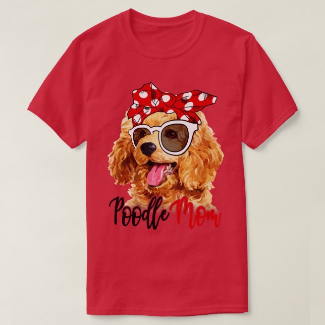 Camiseta Poodle Shirt Poodle Mãe Bandana (Frente do Design)