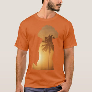 Camiseta Poodle Silhouette BeachDog Summer Sunset