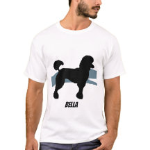 Poodle Silhouette em T-shirt azul-splash