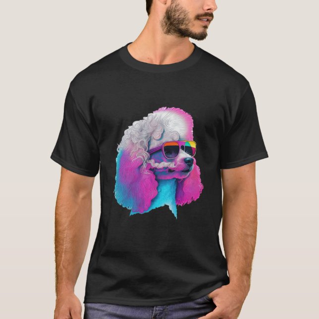 Camiseta Poodle Synthwave Estética Retrowave dos Anos 80  2 (Frente)